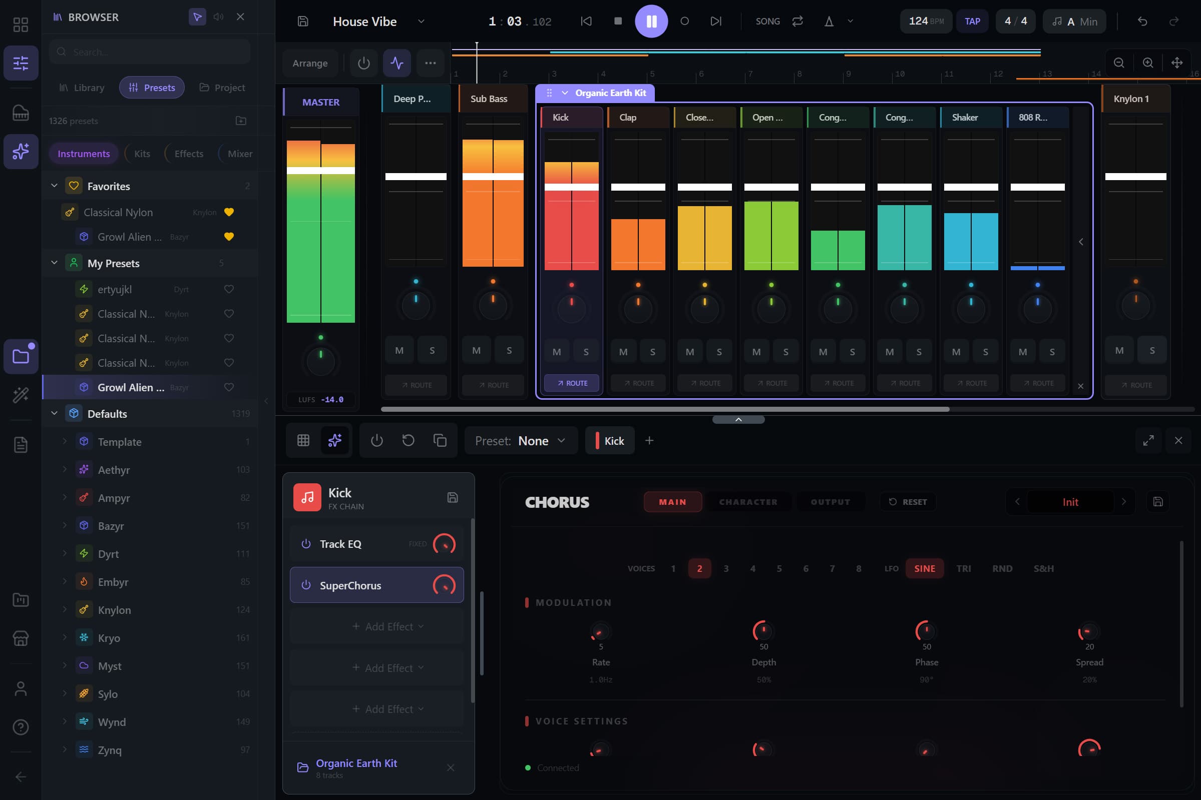 Onomo DAW — Mixer & Browser