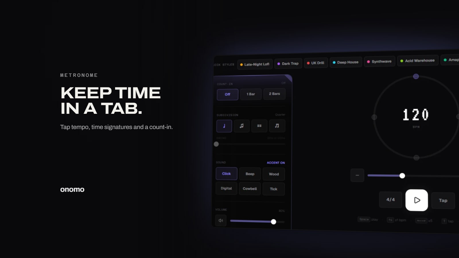 Free Online Metronome: Tap Tempo, Time Signatures, and Cross-Tab Sync