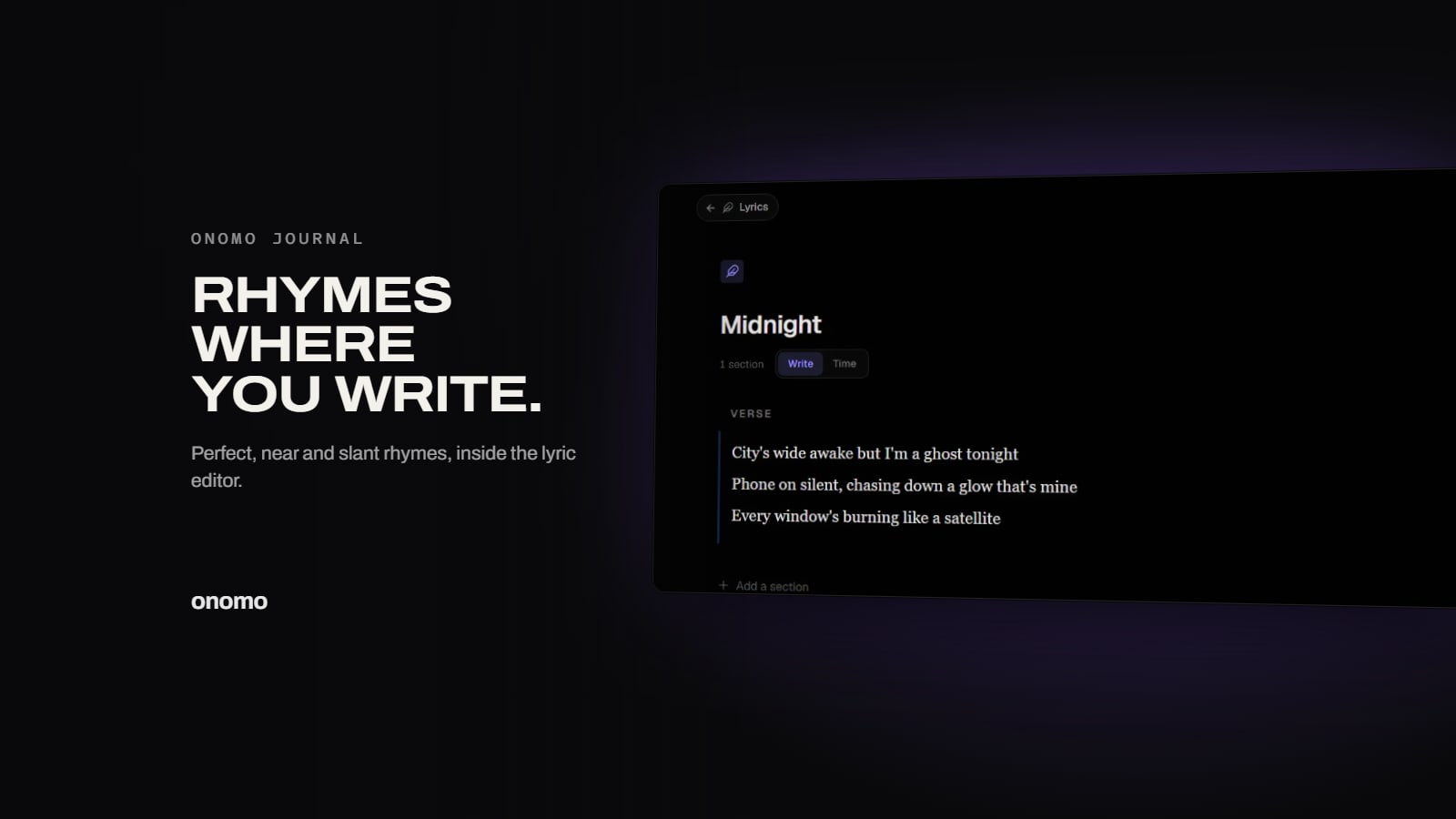 A Songwriting App With a Built-In Rhyme Engine (Perfect, Near, and Slant Rhymes)